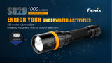 Fenix SD20 LED Dive Light 1000 Lumens - WhaleShark Malaysia